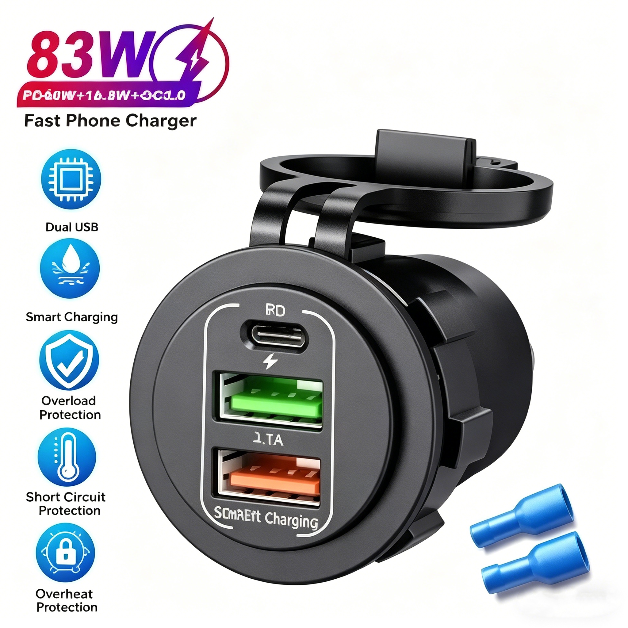 83W Max Phone Charger Socket 4 - Usb C Power Adapter recension och pris