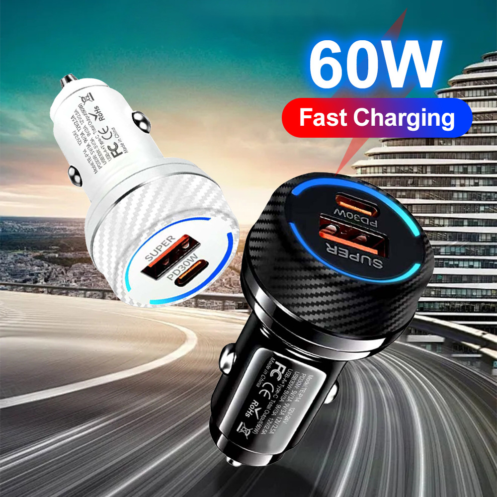 High Power 60W Dual Port Car C - Usb C Power Adapter recension och pris