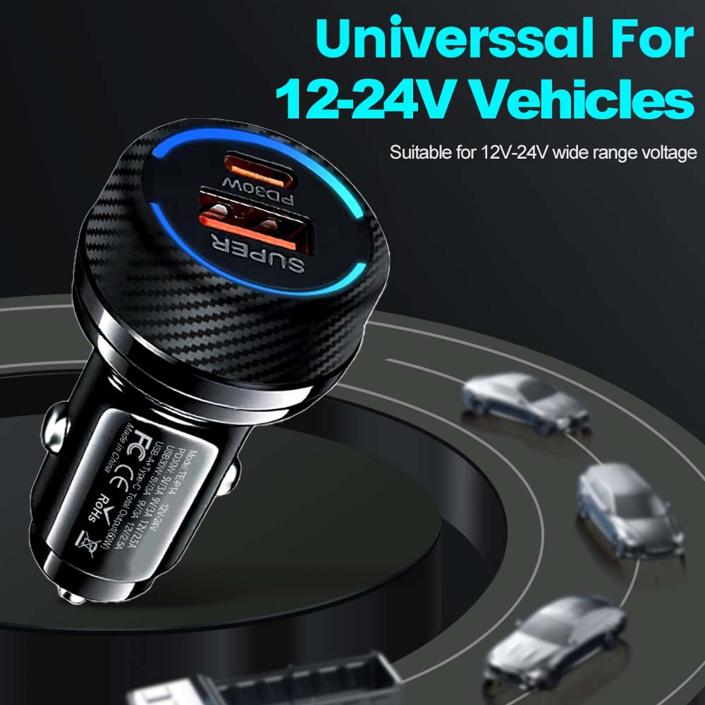 High Power 60W Dual Port Car C - Usb C Power Adapter recension och pris
