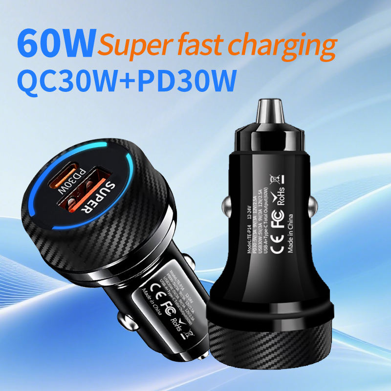 High Power 60W Dual Port Car C - Usb C Power Adapter recension och pris