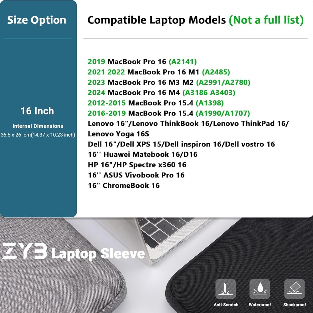 16 Inch Laptop Sleeve Waterpro - Laptop Accessories Images recension och pris