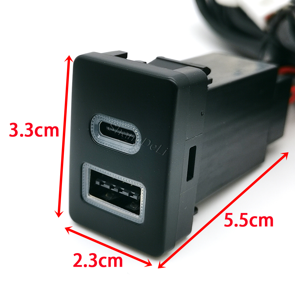 Car Blue LED Light Dual Charge - Usb C Power Adapter recension och pris