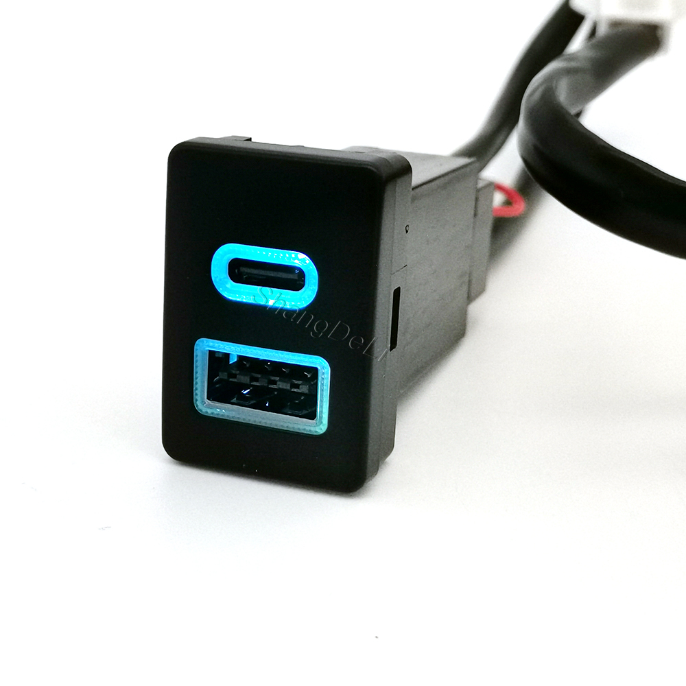 Car Blue LED Light Dual Charge - Usb C Power Adapter recension och pris