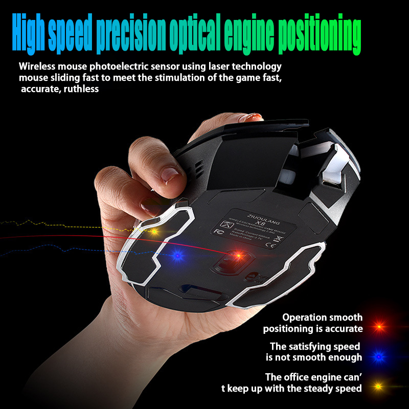 Free Wolf X8 Wireless Mouse Ch - Laptop Electronics Accessories recension och pris