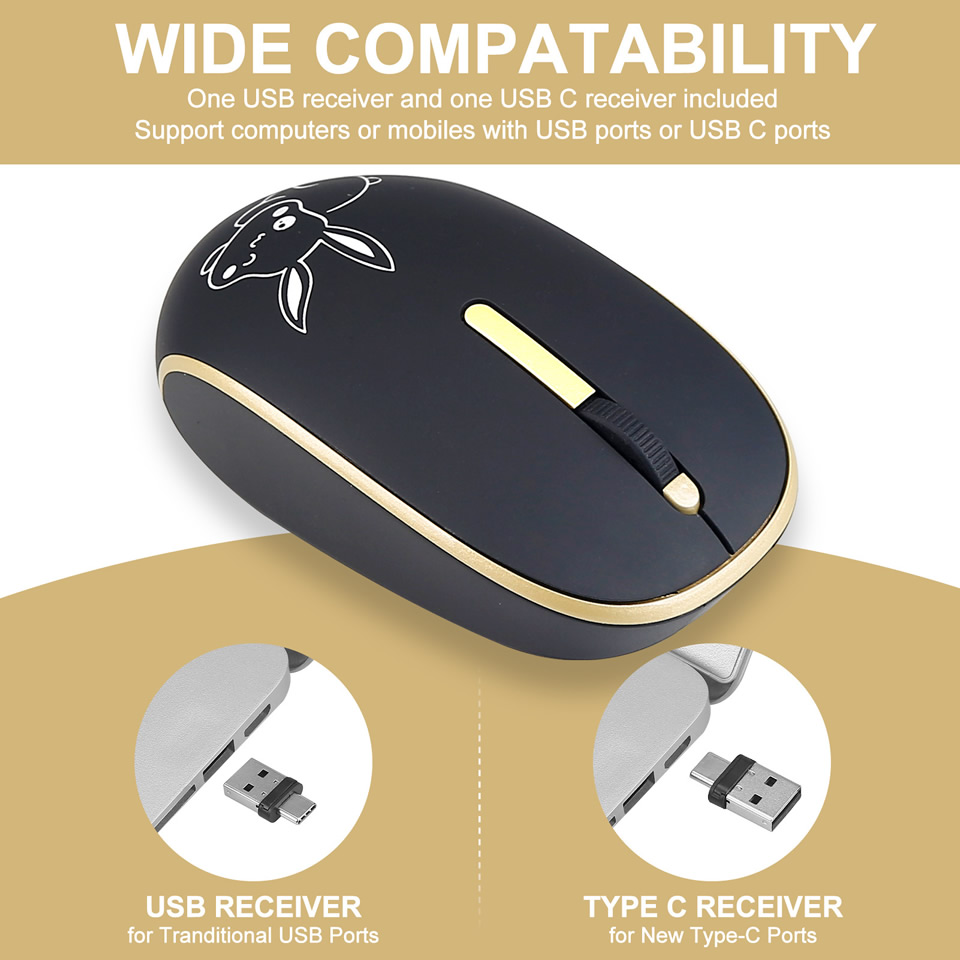 HKZA 2.4GHZ Type C Wireless Mo - Laptop Electronics Accessories recension och pris